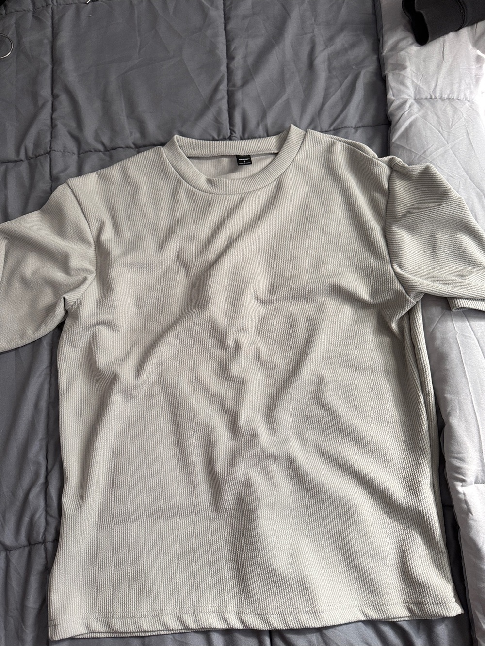 Men's Short Sleeve Waffle Knit Tee - Light Gray